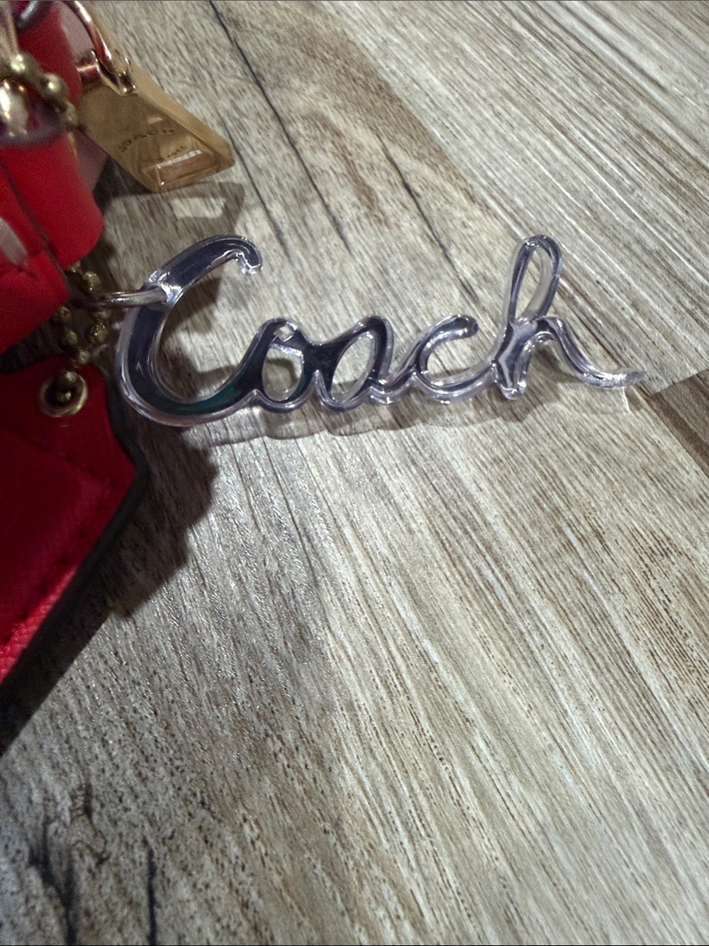 Coach Pink Cherry Print Crossbody with Red Strap - Picture 6 of 6